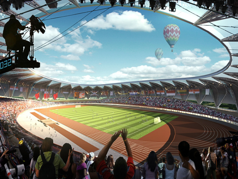室内球场3D模型资料下载-球场建筑3D模型下载