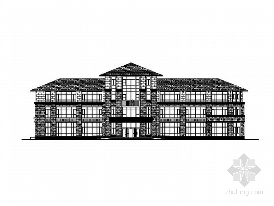 欧式温泉ppt资料下载-[大连]四层温泉酒店接待中心建筑施工图