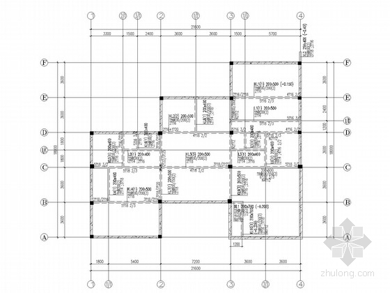 [武汉]二层框架住宅楼结构施工图(含建施)-梁平法施工图 