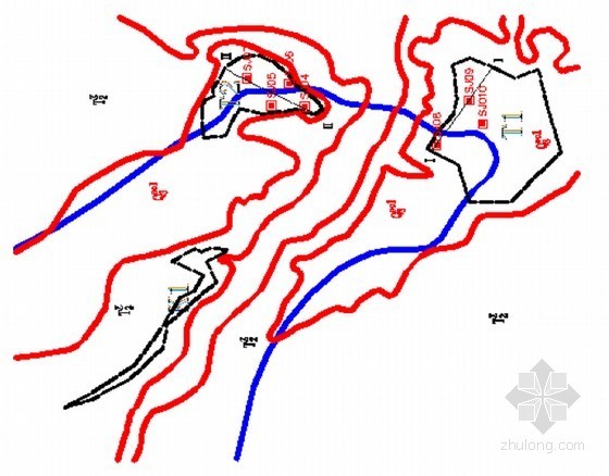 水库工程地质勘察可行性研究报告（CAD图13张）-料场地质图 