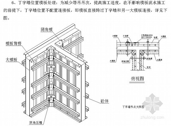 墙体涨模处理资料下载-[北京]高层综合楼大模板施工方案(节点详图)