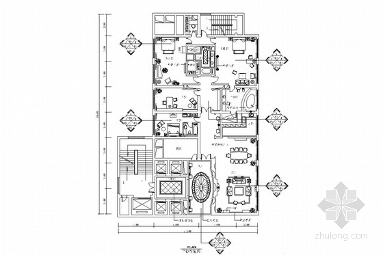 旧房室内改造施工图资料下载-豪华欧式风格总统套房室内施工图