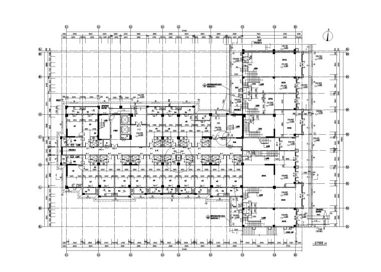 [福建]产业园框剪结构综合楼建筑结构施工图-综合楼一层平面图