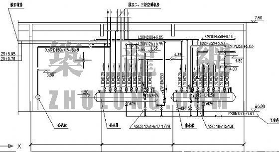 冷冻机房的设计资料下载-冷冻机房平断面图
