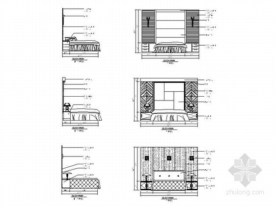 cad卧室立面图资料下载-卧室全套施工图CAD图块下载