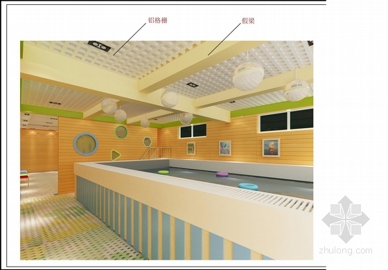 虐死设计师的现代清新幼儿园装修设计图游泳馆效果图