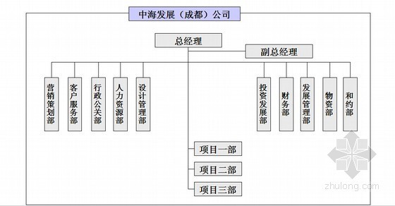 2014版知名房地产企业管理模式和组织结构方案（全套流程图）-区域公司（以成都公司为例）内部管理架构 