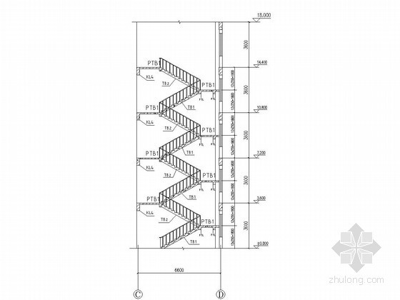 [学士]六层框架结构办公楼毕业设计（含建筑图）-楼梯配筋图 