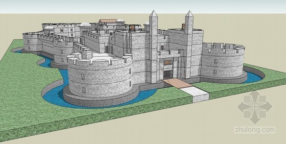 儿童城堡3d模型下载资料下载-城堡建筑SketchUp模型下载
