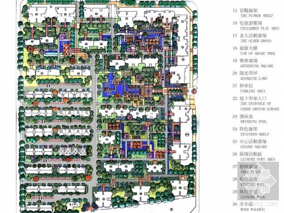 整套庭院景观施工图资料下载-西安居住区景观规划设计