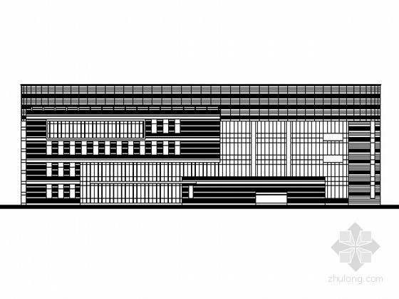 五层图书馆CAD图纸资料下载-某五层简约风格图书馆建筑方案图