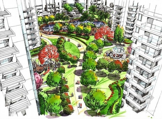 花园住宅小区景观设计图资料下载-[江苏]湖畔型花园住宅小区景观设计方案