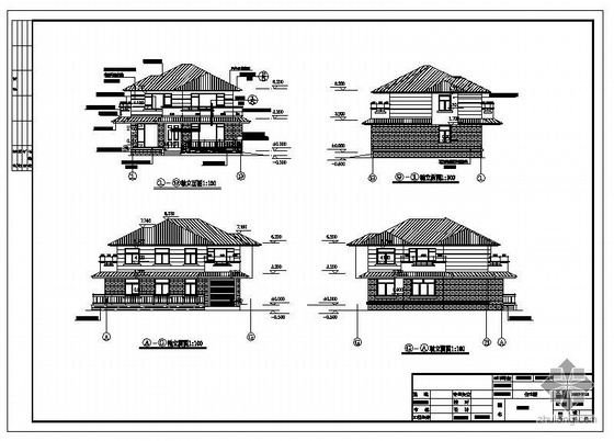 乡村双拼别墅建筑结构图资料下载-青岛某砖混别墅建筑结构图