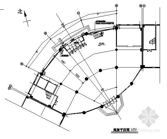 办公楼玻璃幕墙施工图资料下载-某车间办公楼玻璃幕墙结构施工图