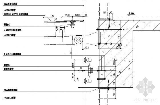 幕墙与楼板收口节点图资料下载-MQ1二层楼板纵剖节点图