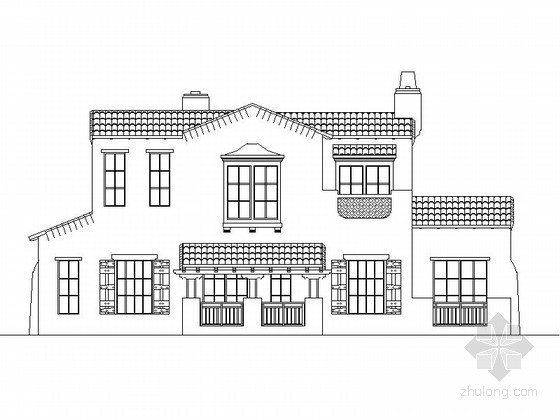 西班牙式别墅风格资料下载-[重庆]某二层西班牙式独栋别墅建筑施工图（含建筑节能模型）