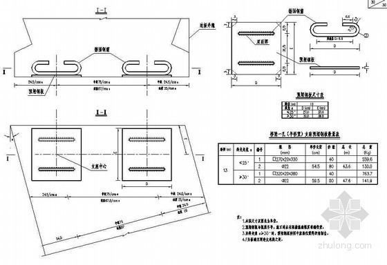 13m钢板梁资料下载-13m预制空心板上部支座预埋钢板布置节点详图设计