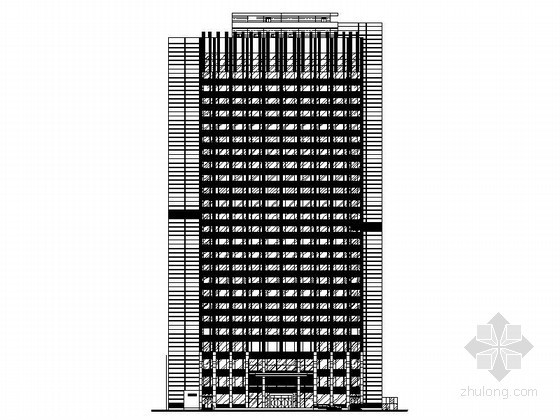 办公楼建筑扩初设计CAD资料下载-[郑州]某二十七层办公楼建筑扩初图