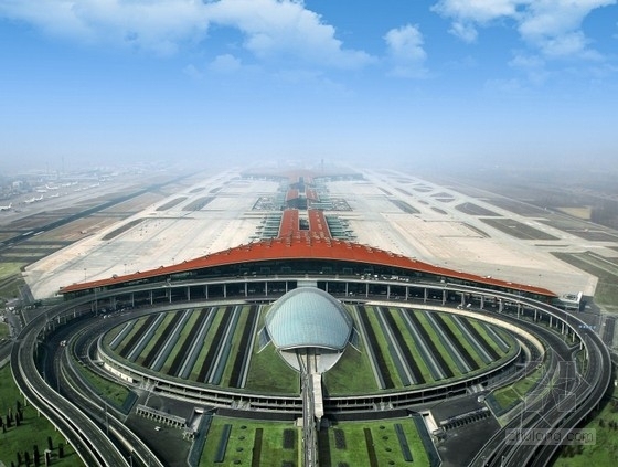 北京大兴国际机场图纸资料下载-[北京]某国际机场航站楼建筑方案文本（申报）