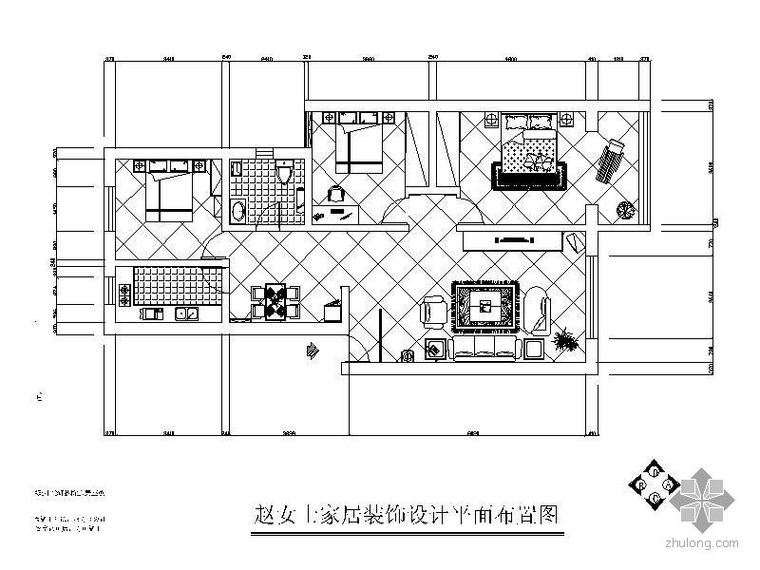 三居室室内方案模型资料下载-三居室方案设计图