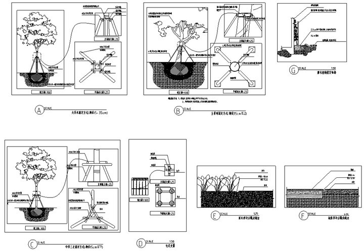 [四川]新浪漫主义风格居住区三期深化施工图设计（附78张现场照）-植物种植详图