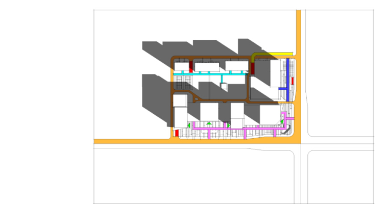 [西安]方形体量塔式办公楼建筑设计方案文本（含空中花园）-方形体量塔式办公楼建筑分析图