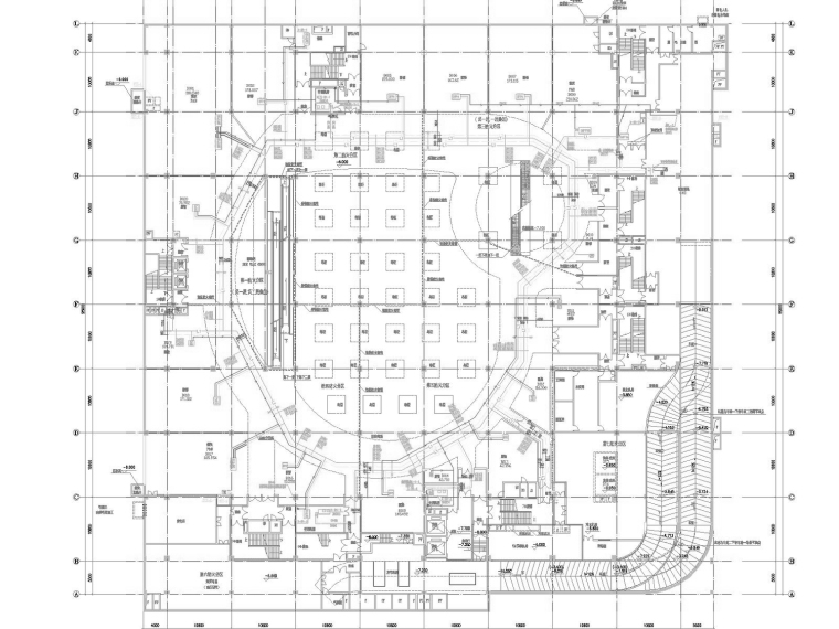 [河南]大型商场空调通风及防排烟系统设计施工图（人防设计）-地下一层空调水管平面图.jpg