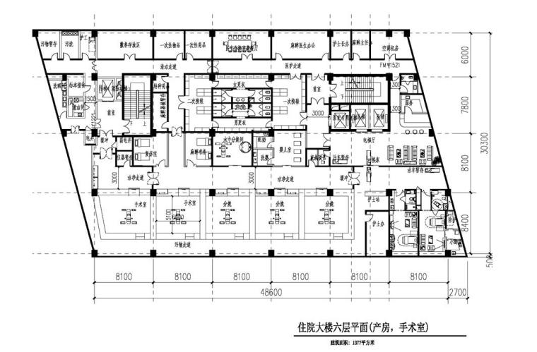 新生堂医院建筑设计方案文本（CAD+SU+文本）-六层平面图