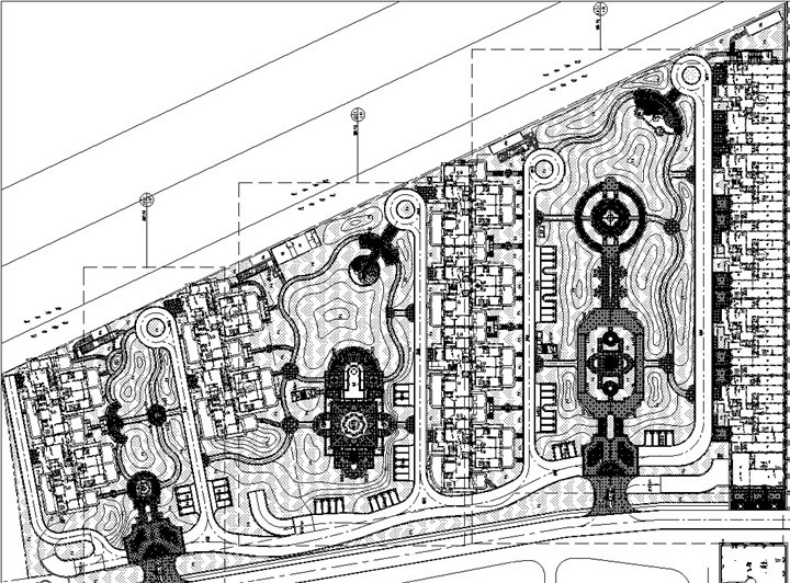 园路平面图及剖面图资料下载-[陕西]欧式皇家园林风格居住区景观设计施工图（附雕塑图集）