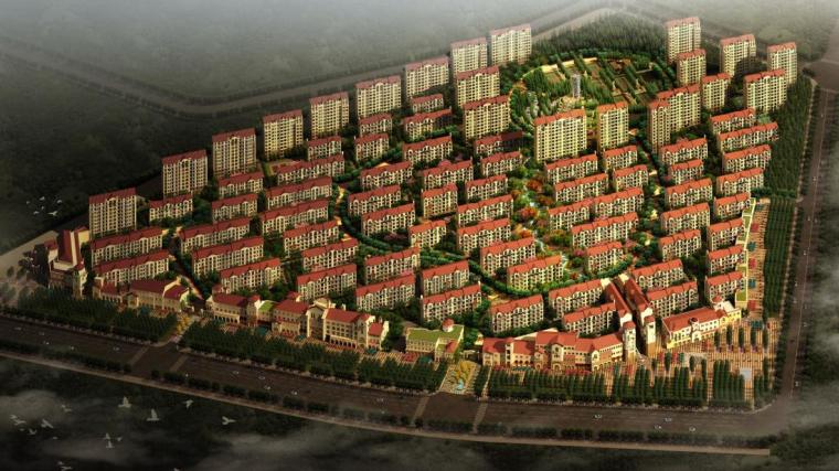 新中式居住区长城主题资料下载-[大连]“田园风光”概念主题居住区景观方案文本