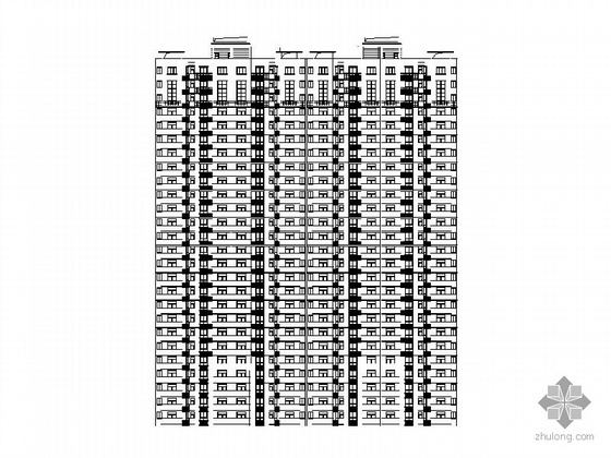 一梯四户3室资料下载-[河南]某二十六层一梯四高层住宅建筑施工图