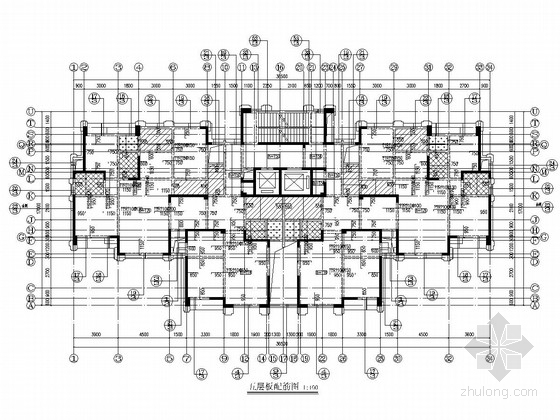 [30万平]32层剪力墙结构商住楼结构施工图（含幼儿园）-1#楼板配筋图 