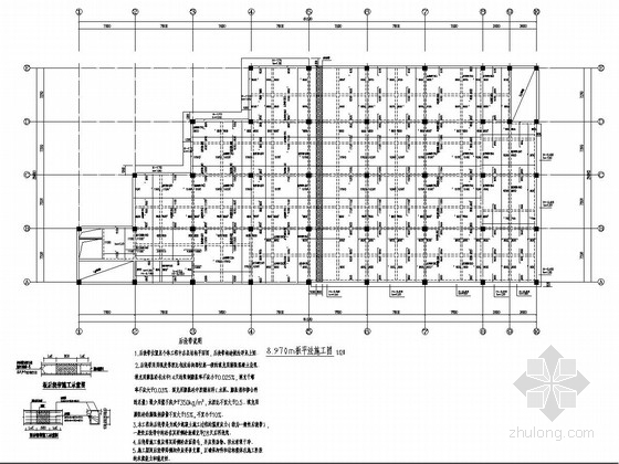 [四川]四层纯框架结构学校职工食堂结构施工图（灾后重建项目）-8.970m板平法施工图 