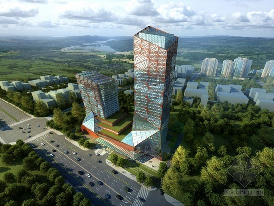 酒店max模型资料下载-时尚酒店建筑3D模型下载