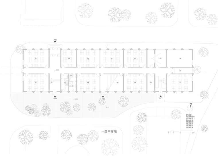 北京建筑大学教学5号楼空间改造-18First-Floor-Plan_Ch_No.5-Teaching-Buiding_space-renovation-of-no5-teaching-building_c-architects