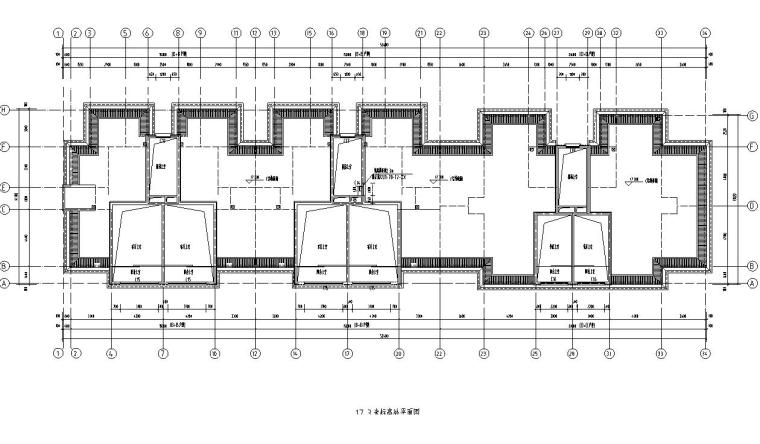 [宁夏]六层剪力墙结构中式风格住宅建筑施工图-六层剪力墙结构中式风格住宅建筑平面图