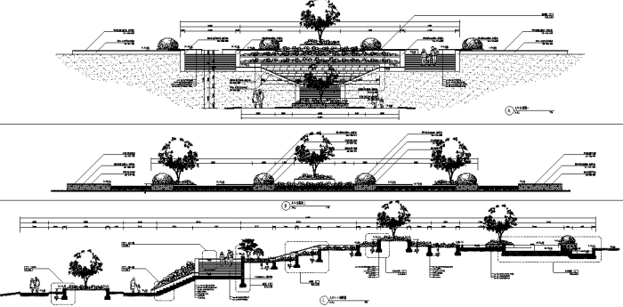 [湖南]滨湖生态长廊湿地公园景观绿化设计全套施工图（附131张PDF施工图）-入口景观设计详图