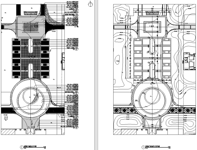 [宁夏]滨湖古典主义高端生态居住区景观设计全套施工图-轴线广场设计详图