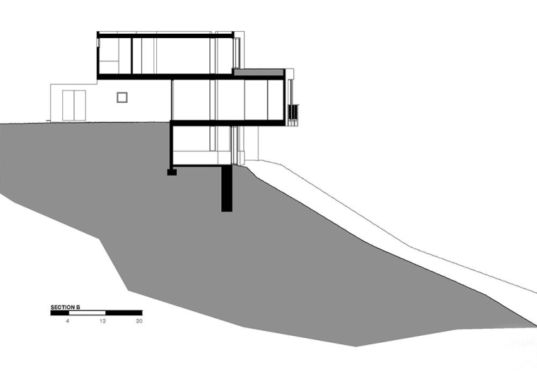 美国建筑师JeffSvitak一座炭黑红木住宅-美国建筑师Jeff Svitak一座炭黑红木住宅剖面图(18)