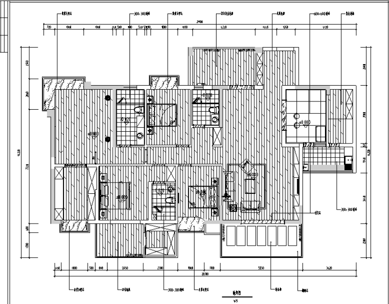 loft样板间效果图资料下载-东南亚风格四居室样板间设计施工图（附效果图）