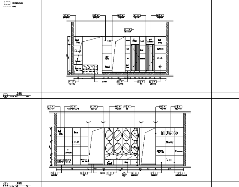 [四川]weclub酒吧空间设计施工图-立面图