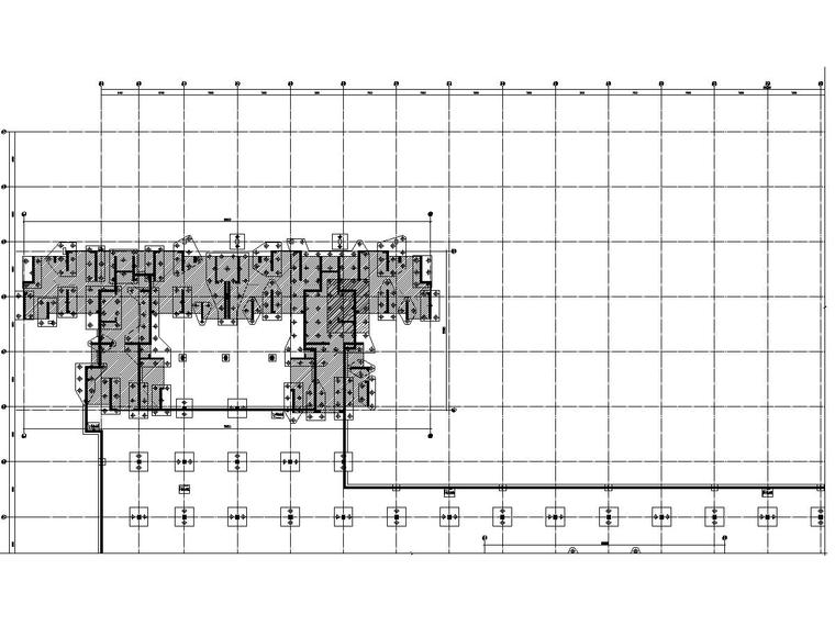 [广西]33万平框架剪力墙结构完整小区建筑结构施工图（740张图）-地下二层底板平面图（五）.jpg