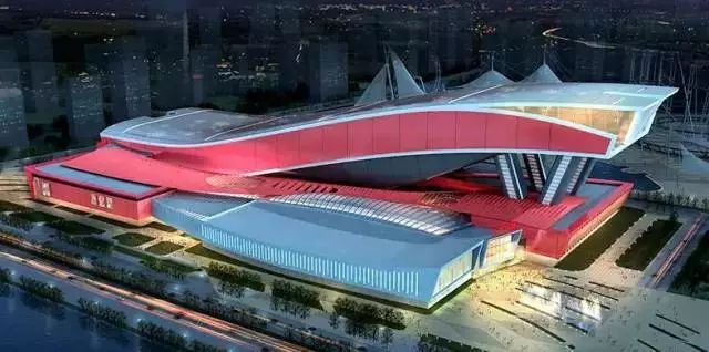 国家体育场钢结构分析资料下载-“大钢琴”——全球最大钢结构建筑红色舞鞋万达茂结构分析