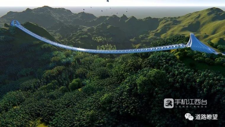 世界首座悬链桥——红旗峰玻璃桥开工建设_3