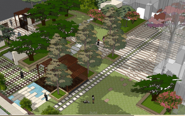 [广州]珠江都荟1-7号庭院景观方案设计（新中式）A-6 su模型