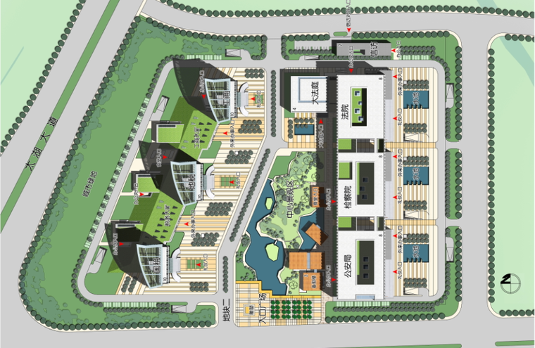 苏州高新区行政中心建筑设计方案文本-总平面图2