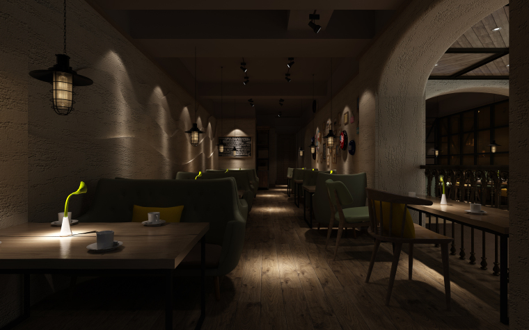 [新疆]loft风格铂晶湾咖啡厅设计施工图（附效果图）-名师联 (8)