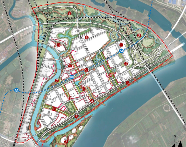 生态示范区城市规划资料下载-[湖北]武汉金茂谌家矶项目城市规划设计概念方案文本-AECOM