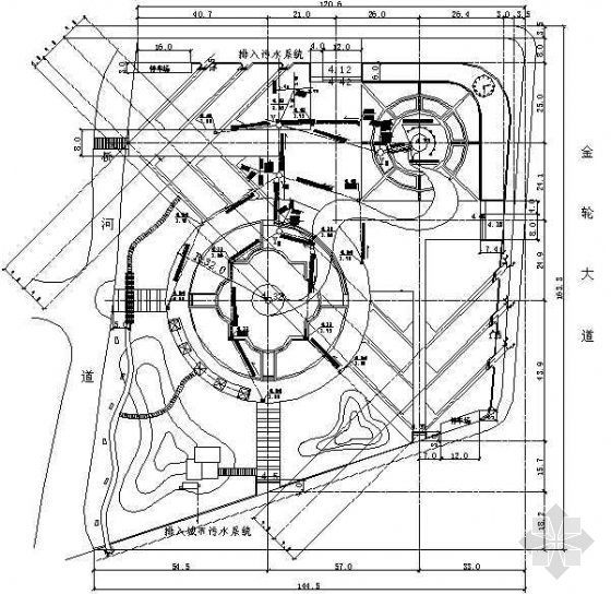 公园排水图纸资料下载-某公园休闲广场排水平面