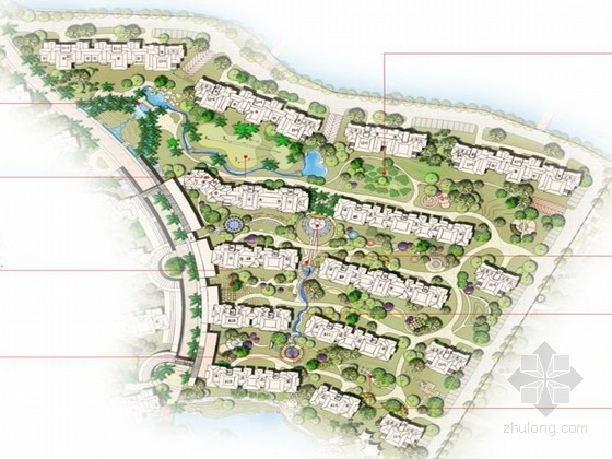 曲水流觞设计案例资料下载-[南京]简单居住区规划设计方案